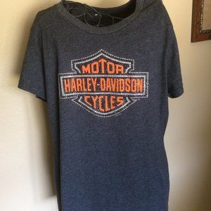 Short Sleeve Motorcycle T-Shirt Size L with bling